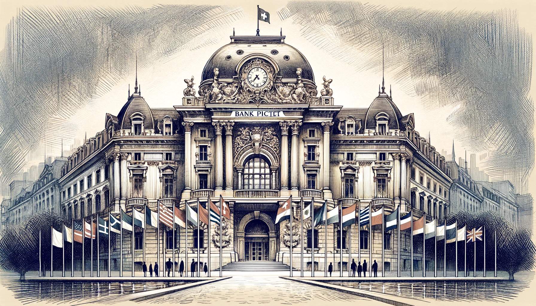 historical bank building that symbolizes Bank Pictet
