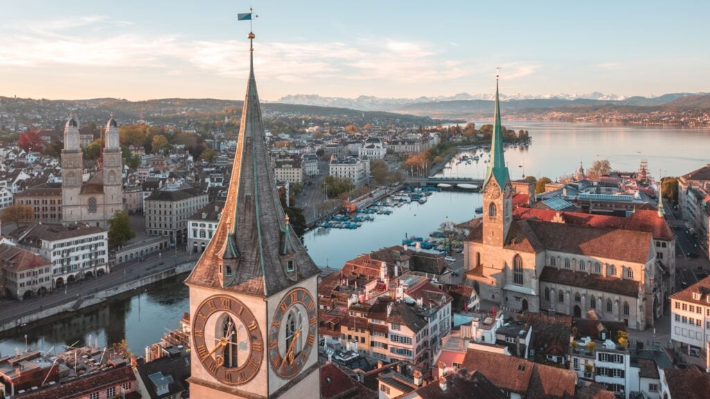 View of Zurich a swiss financial capital