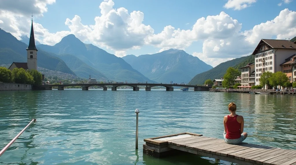 a man dreaming about relocation to Switzerland