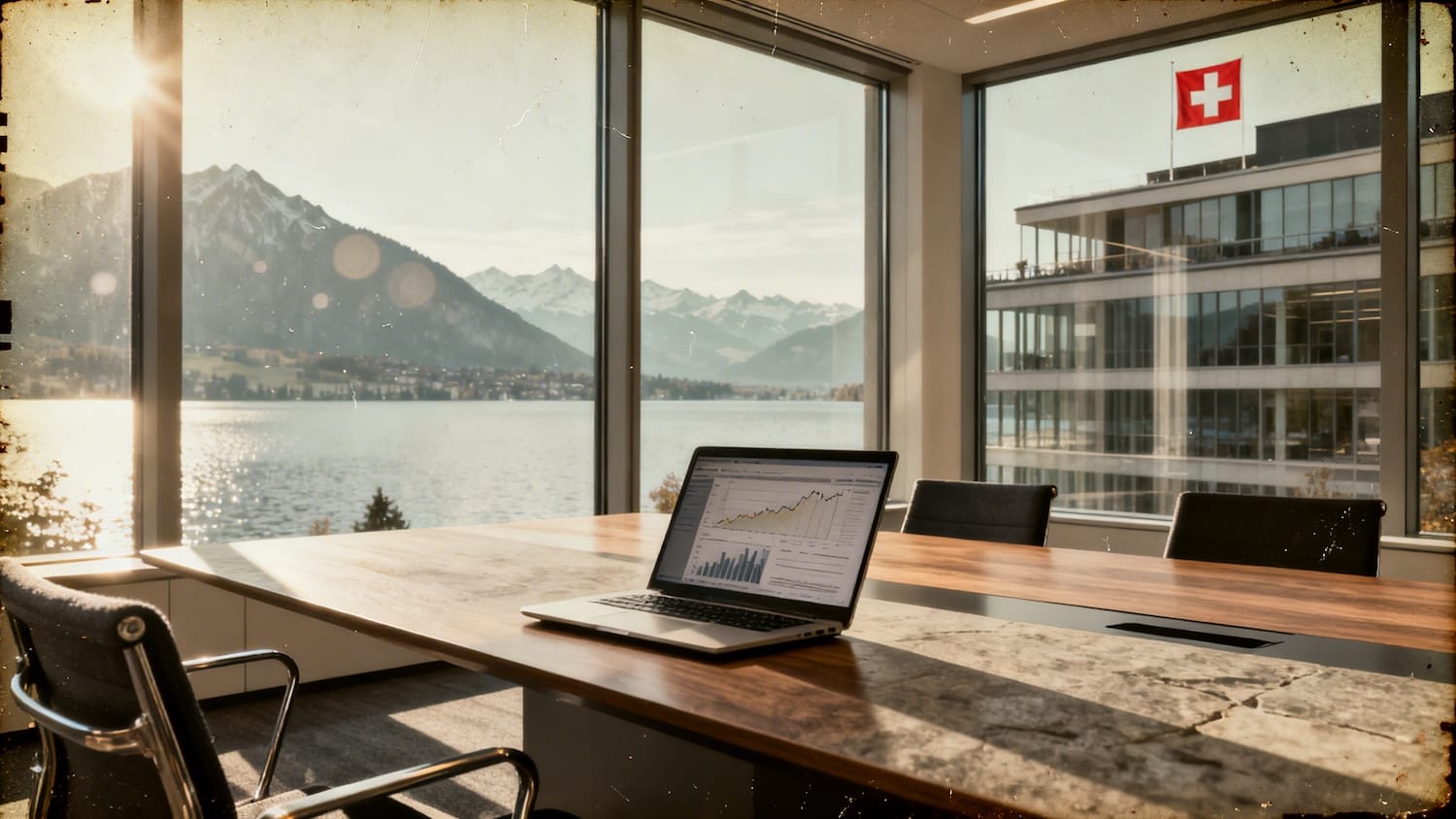 Modern Swiss business office overlooking the Alps — guide to opening a company in Switzerland for foreigners