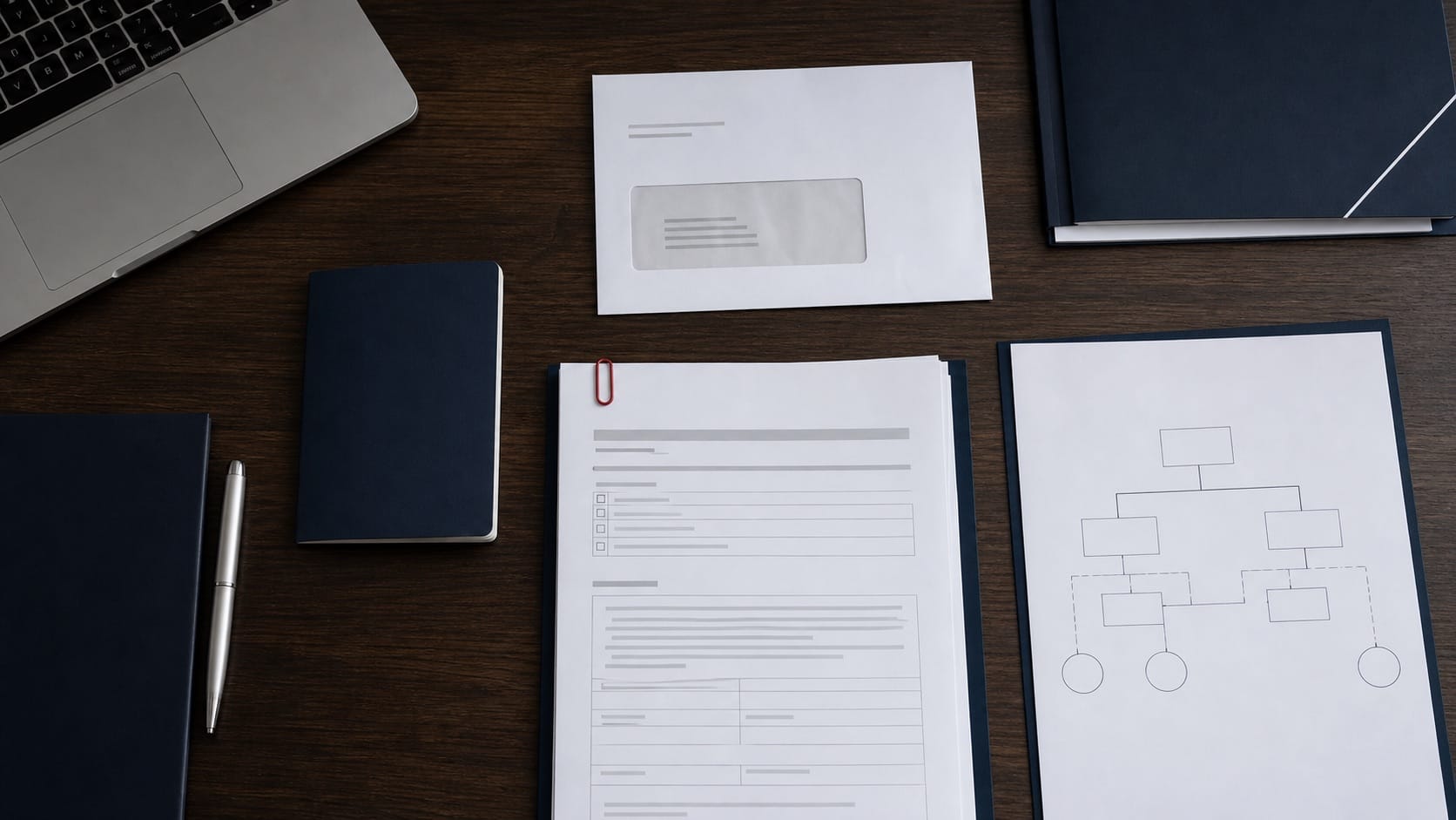 Organized residence, tax and ownership documents for a Swiss bank account application
